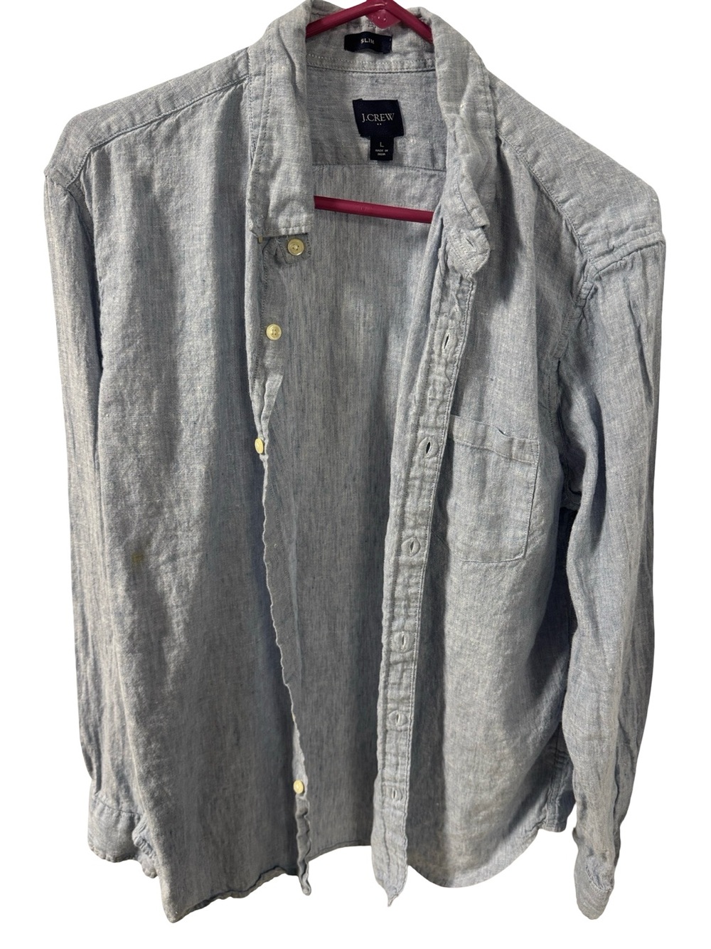 J. Crew Pale Blue Linen Button-Down Shirt